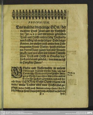 Leichenpredigt : Christliche Leich-Predigt, Prooemium, [Text], Exordium, Tractatio