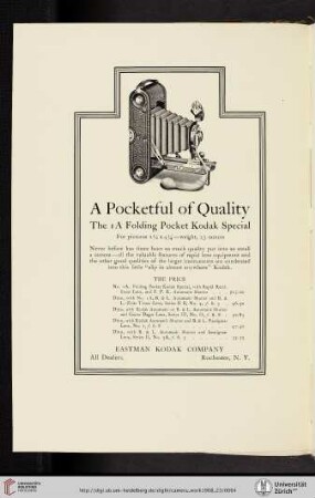 Eastman Kodak Company [1A Folding Pocket Kodak Special Camera]