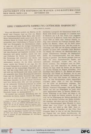 Eine unbekannte Sammlung gotischer Harnische
