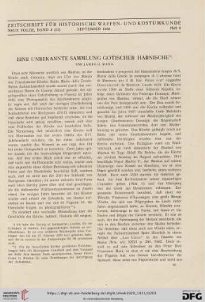 Eine unbekannte Sammlung gotischer Harnische