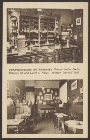 Ansichtskarte Weinstube, Ritterstraße 65
