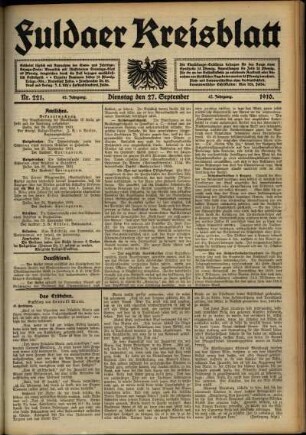 Ausgabe vom Dienstag, den 27. September 1910.