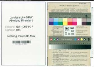 Entnazifizierung Paul Otto Max Niebling , geb. 16.05.1893 (Postbeamter)