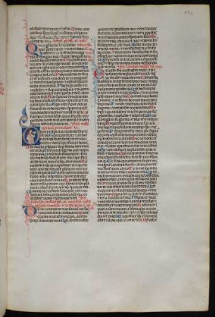 Deckfarbeninitiale D, historisiert: Narr mit Keule (Ps 52)