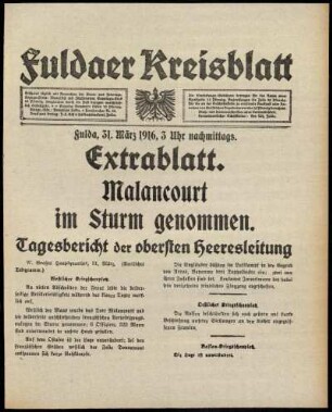 Ausgabe vom Freitag, den 31. März 1916.