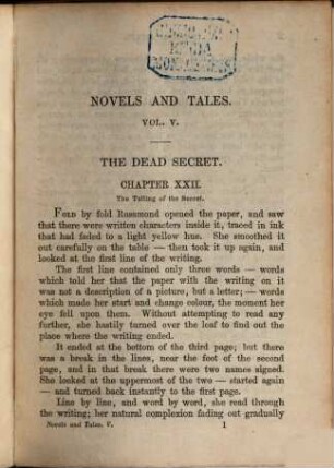 Novels and tales : reprinted from Household Words, 5. The dead secret (Kapitel XXII - XXVIII) [u.a.]