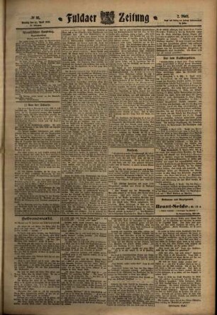 Zweite Ausgabe vom Montag, den 11. April 1910.