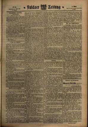 Zweite Ausgabe vom Montag, den 11. April 1910.