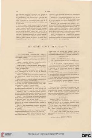 Les ventes d'art et de curiosité