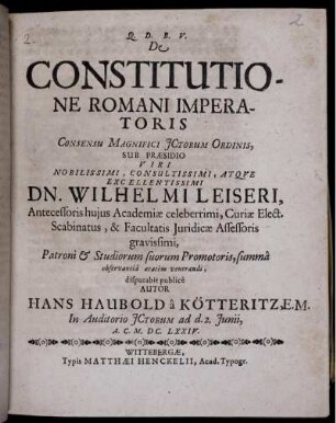 De Constitutione Romani Imperatoris