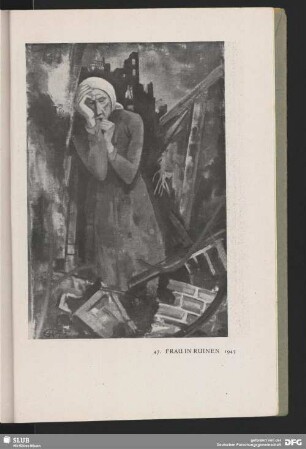 Frau in Ruinen
