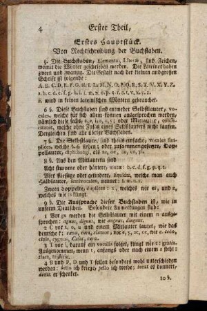 Erstes Hauptstück. Von Rechtschreibung der Buchstaben.