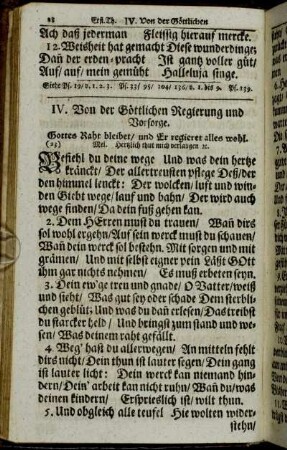 IV. Von der Göttlichen Regierung und Vorsorge