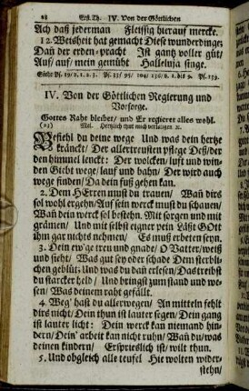 IV. Von der Göttlichen Regierung und Vorsorge