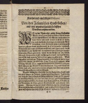 61-66, Kurzer und einfältiger Discurs: Von den Jesuitischen Einbrüchen...