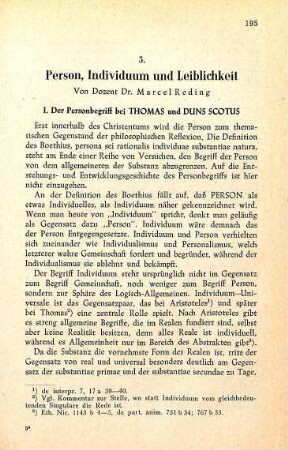 195 - 205 Person, Individuum und Leiblichkeit