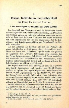 195 - 205 Person, Individuum und Leiblichkeit