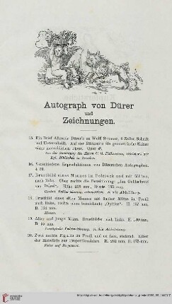 Autograph von Dürer und Zeichnungen (Nr. 15-20)