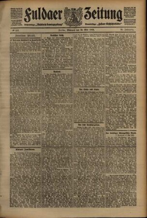 Zweite Ausgabe vom Mittwoch, den 19. Mai 1909.