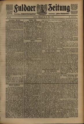 Zweite Ausgabe vom Mittwoch, den 19. Mai 1909.