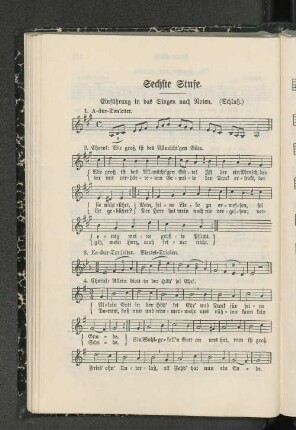 Sechste Stufe. Einführung in das Singen nach Noten. (Schluß.)