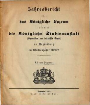 Jahres-Bericht. 1871/72 (1872)