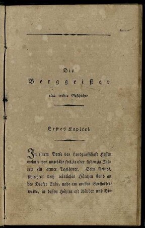 Erstes Kapitel. - Viertes Kapitel.