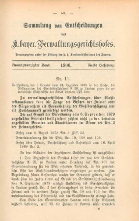 Einundzwanzigster Band. 1900. Vierte Lieferung. - Nr. 11. - Nr. 13.