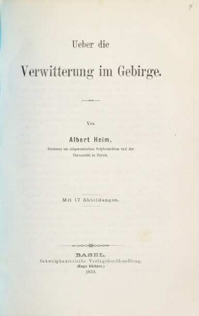 Über die Verwitterung im Gebirge