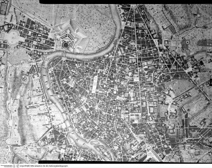 La nuova topografia di Roma - Alla Santità Di Nostro Signore Papa Benedetto XIV La Nuova Topografia Di Roma Ossequiosamente Offerisce e Dedica l'Umilissimo Servo Giambattista Nolli Comasco / Nuova pianta di Roma. Data in luce da Giambattista Nolli. (Pianta grande in 12 Blättern) / Topografia di Roma