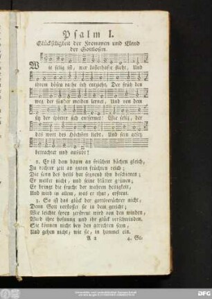 Psalm I. Glückseligkeit der Frommen und Elend der Gottlosen.