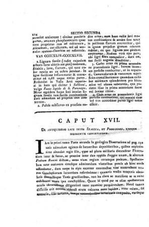 Caput XVII. De antiquissimo lacu inter Staggia, et Poggibonsi, ejusque sedimentis conchyliferis.