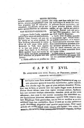 Caput XVII. De antiquissimo lacu inter Staggia, et Poggibonsi, ejusque sedimentis conchyliferis.