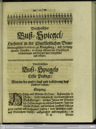 Prophetischer Buß-Spiegel