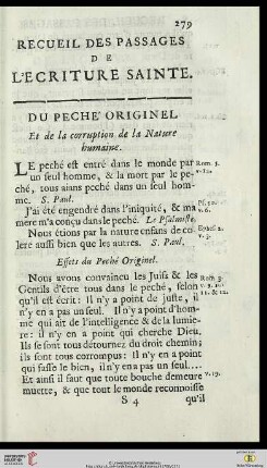 Recueil des Passages de l’ecriture sainte