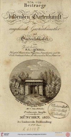Beitraege zur bildenden Gartenkunst für angehende Gartenkünstler und Gartenliebhaber