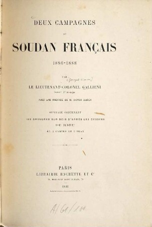 Deux campagnes au Soudan français : 1886 - 1888