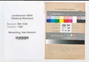 Entnazifizierung Karl Albrecht Mensching , geb. 18.12.1888 (Generalleutnant)
