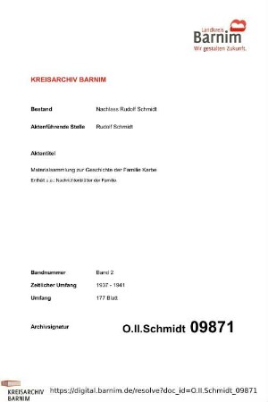 Materialsammlung zur Geschichte der Familie Karbe
