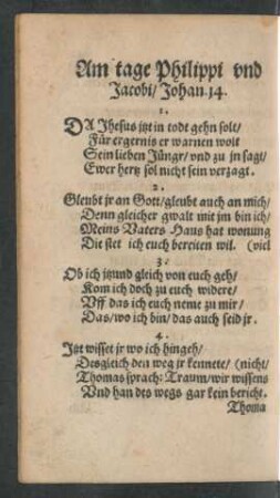 Am tage Philippi und Jacobi ...