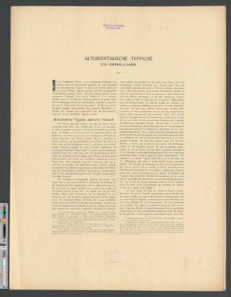 Altorientalische Teppiche