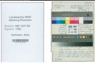 Entnazifizierung Alois Hartmann , geb. 00.00.0000 (Lehrer)