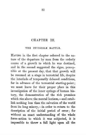 Chapter III. The Invisible Battle.