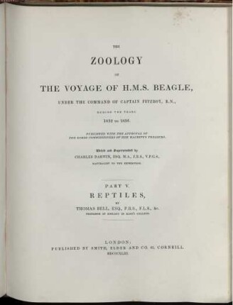Part V: The Zoology Of The Voyage Of H.M.S. Beagle, Under The Command Of Captain Fitzroy, R.N., During The Years 1832 To 1836. Part V