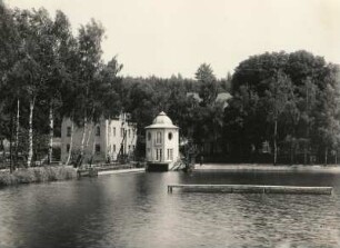 Limbach, Knaumühle : Limbach. Knaumühle (Gaststätte) mit Knauteich (Original-Knaumühle 1913 wegen Baufälligkeit abgerissen)
