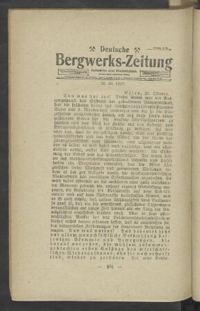 Deutsche Bergwerks-Zeitung 26.10.1919