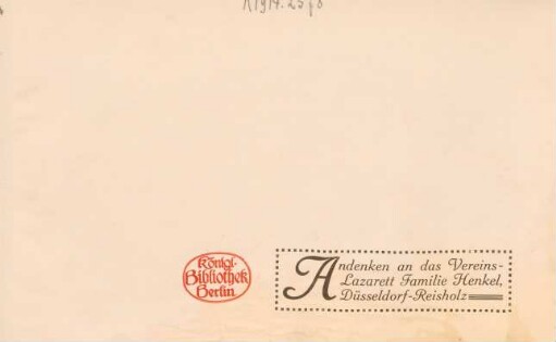 Andenken an das Vereins-Lazarett Familie Henkel, Düsseldorf-Reisholz