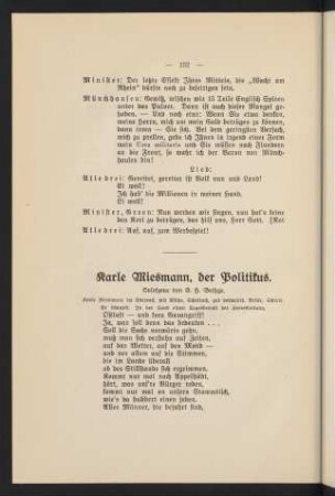 132-147, Karle Miesmann, der Politikus - Pumpels Euscheen als Bahn- und Brückenwache