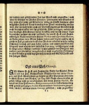5. Eyd eines Pest-Chirurgi.