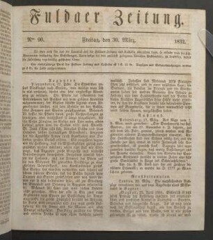 Freitag, den 30. März. 1832